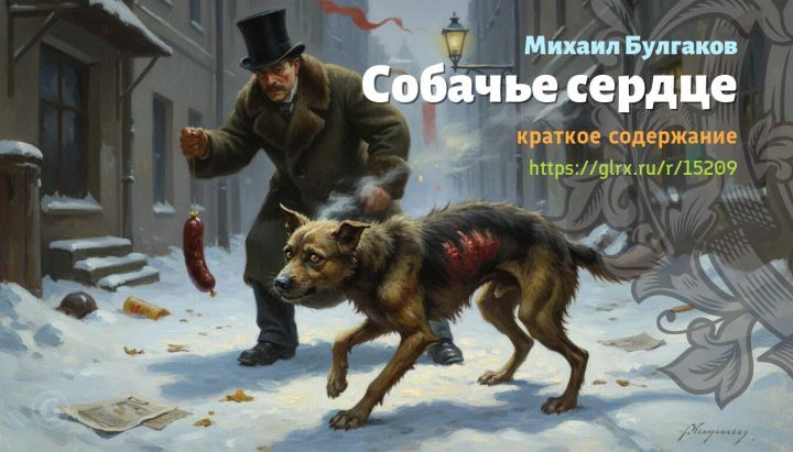 Собачье сердце, краткое содержание Михаил Булгаков Читать краткий пересказ романа Михаила Булгакова «Собачье сердце».
